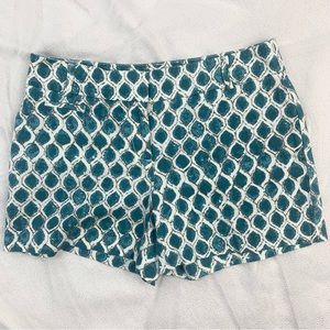 LOFT Teal patterned Riviera Short Size 4
